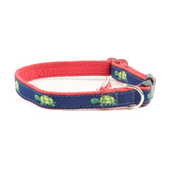 Turtle Dog Collar - Red Webbing